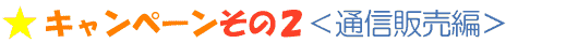 キャンペーンその2<通信販売編>